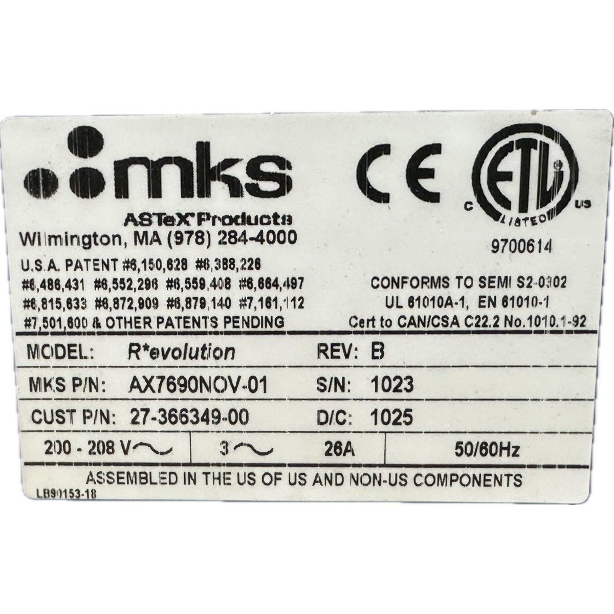 mks AX7690NOV-01-4