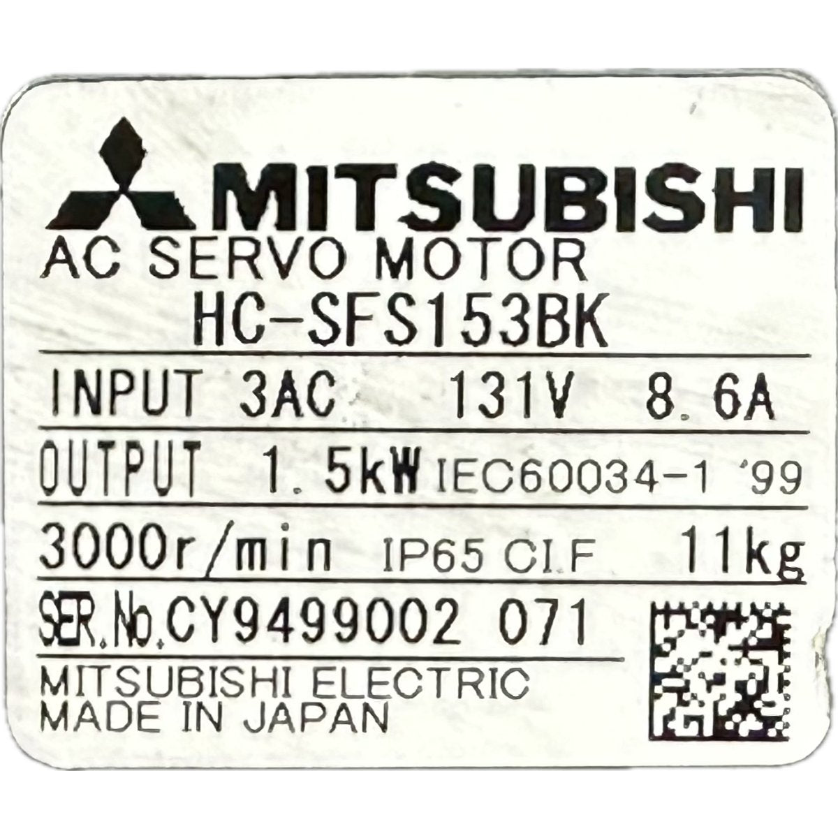 Mitsubishi HC-SFS153BK-4