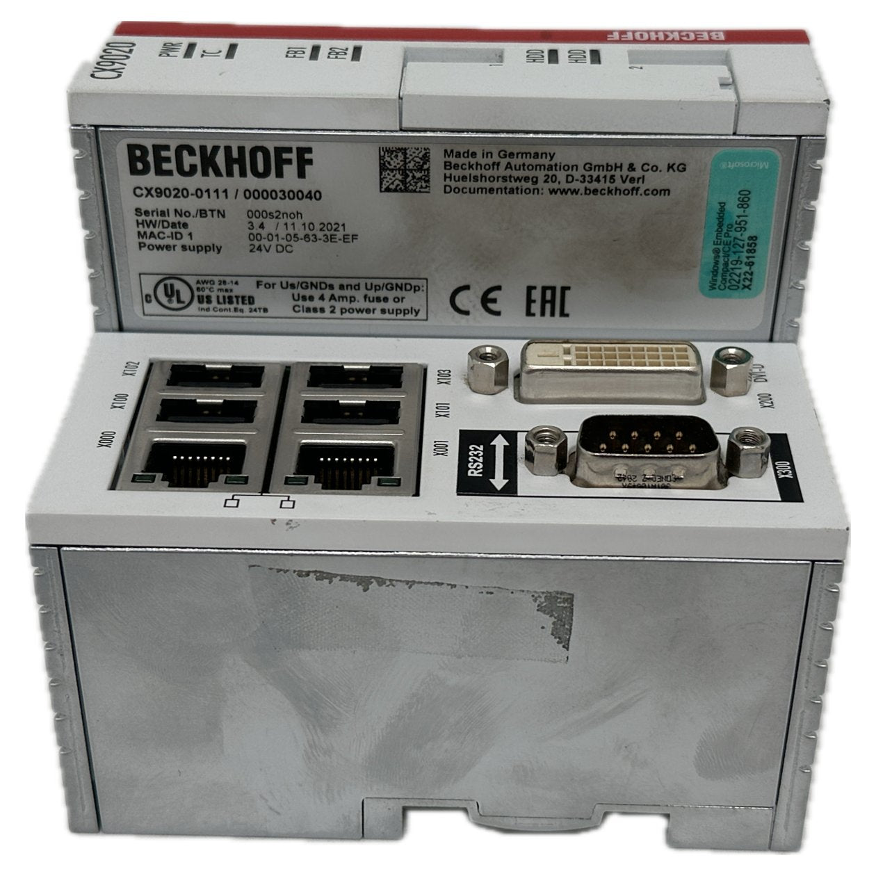 CPU Beckhoff CX9020-0111_4