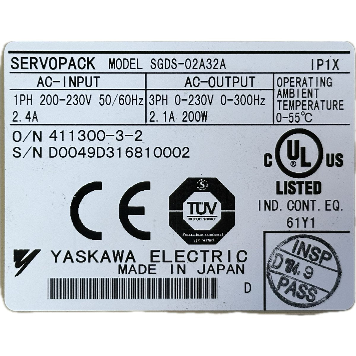Yaskawa SGDS-02A32A-4
