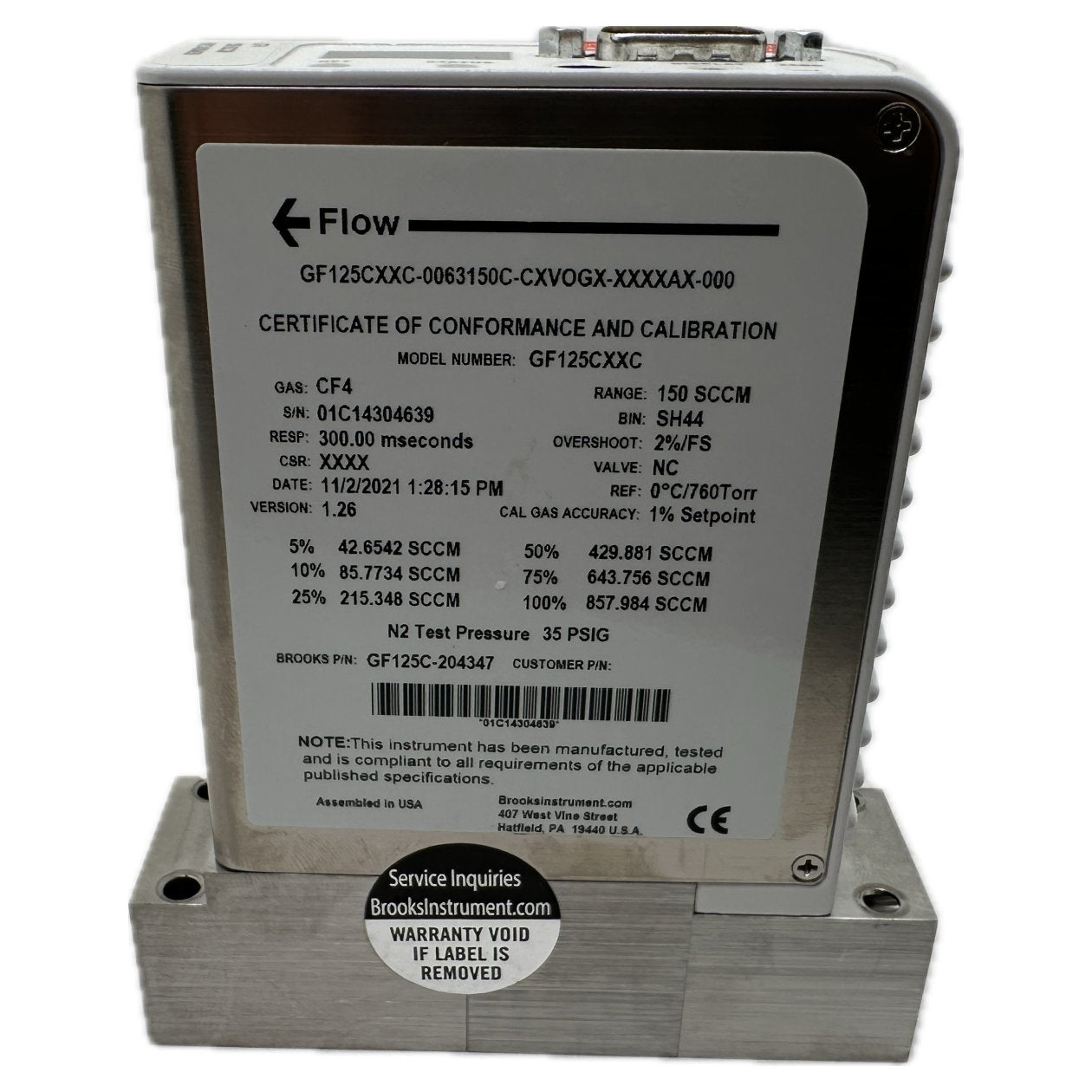 Thermal Mass Flow Controller Brooks GF125C-204347_3