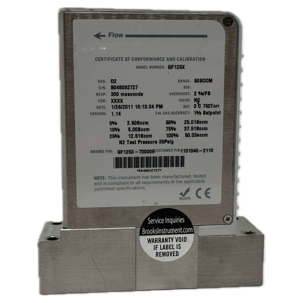 Thermal Mass Flow Controller Brooks GF125X-700006_3