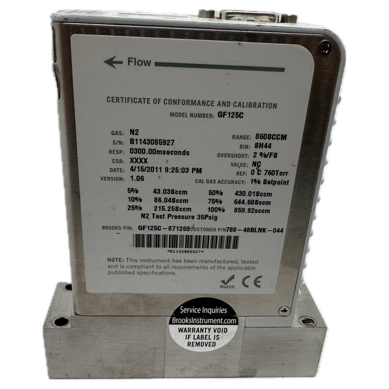 Massenflussregler Mass Flow Controller Celerity GF125C-871269_3