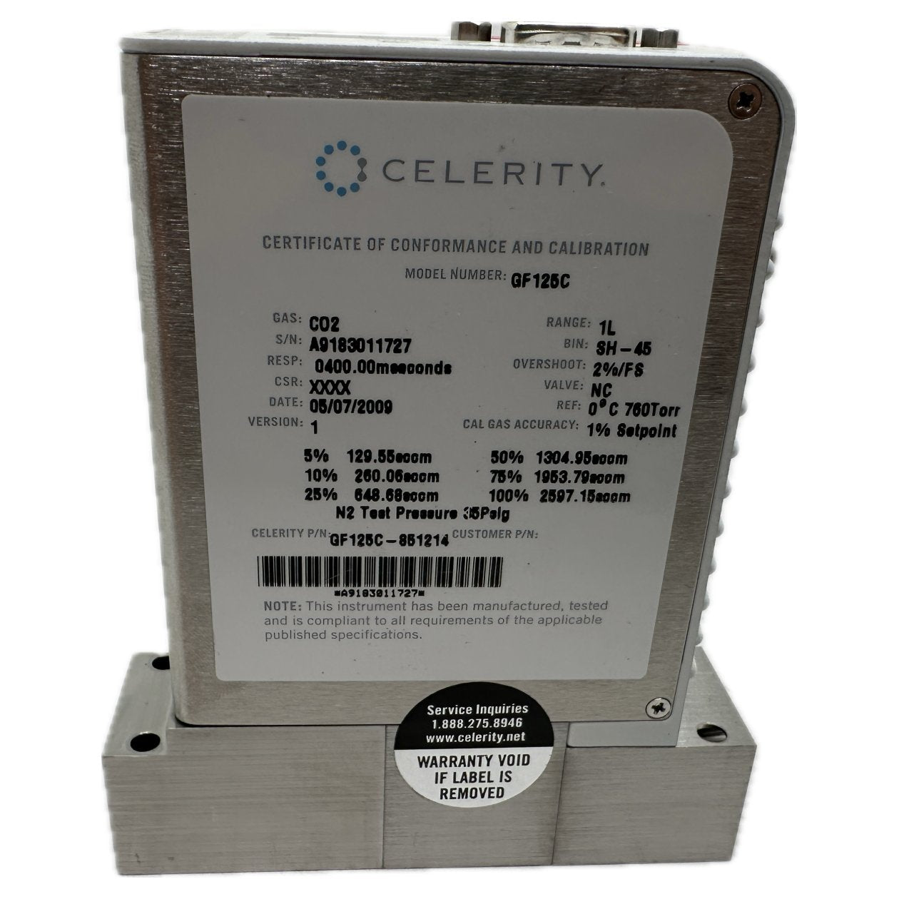 Massenflussregler Mass Flow Controller Celerity GF125C-851214_3