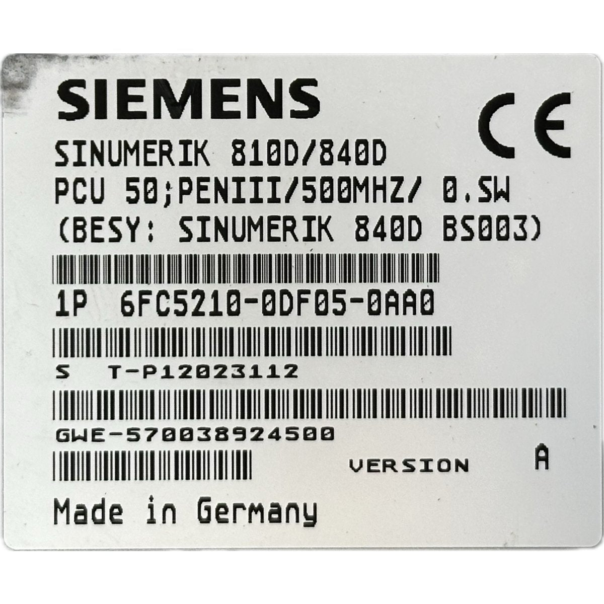 Siemens 6FC5203-0AF02-0AA0-3