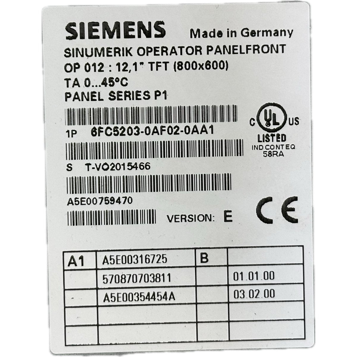 Siemens 6FC5203-0AF02-0AA1-4