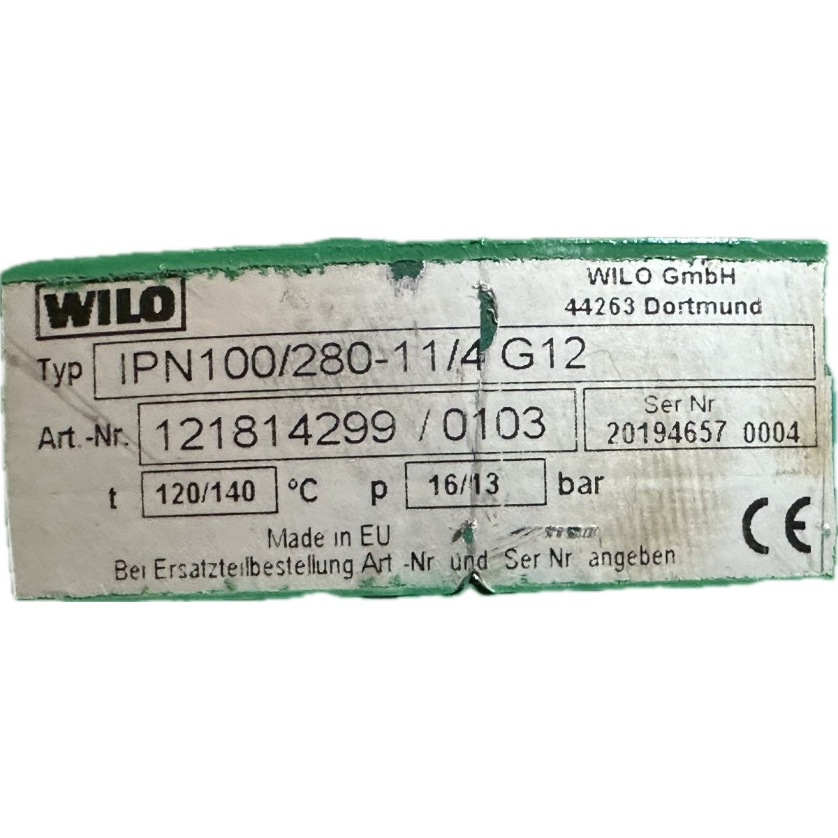 LK4273 Pumpe Wilo IPN100/280-114 G12_4