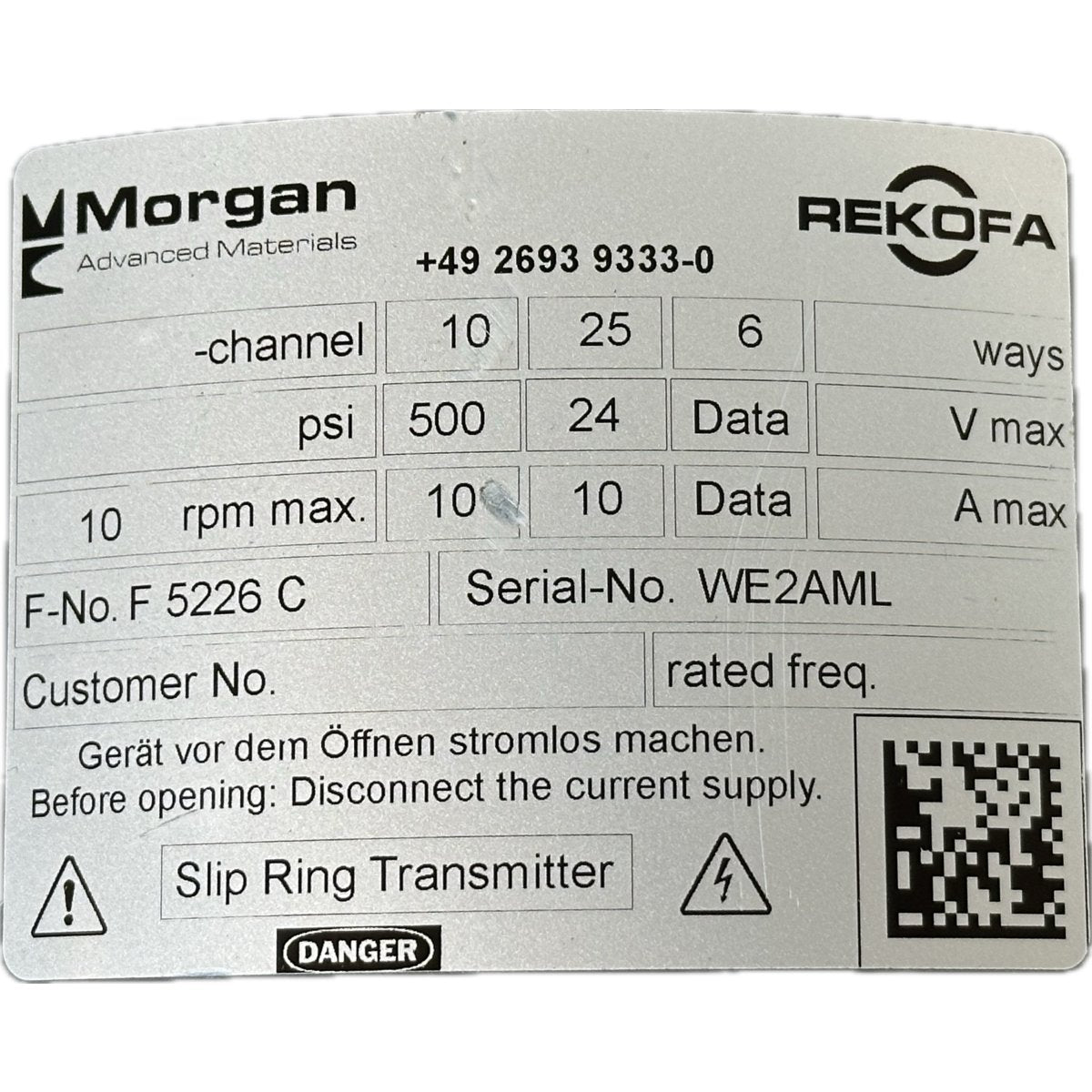 LK4278 Schleifringübertrager Rekofa Morgan F5226_4