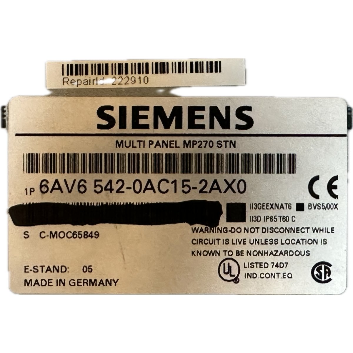 LK4310 Bedienpanel Siemens 6AV6542-0AC15-2AX0 E5_4