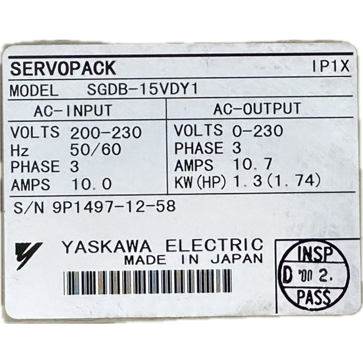 LK4321 Servopack Yaskawa SGDB-15VDY1_4