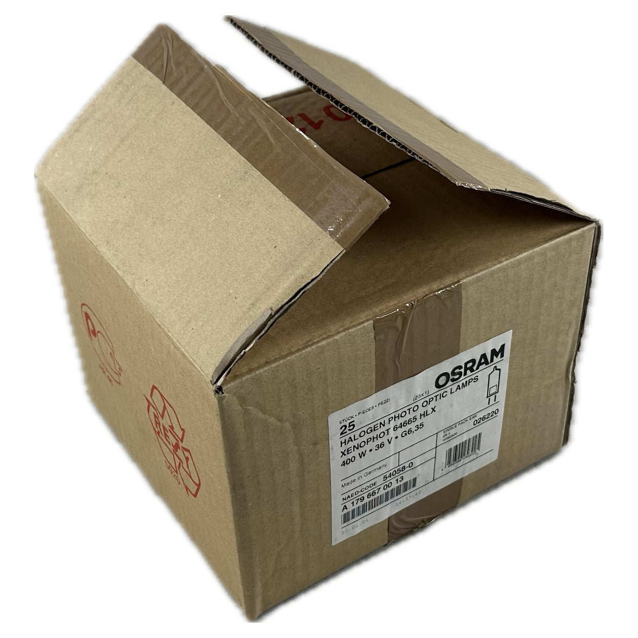 LK4596 25x Halogen Niedervolt Lampe Osram HLX 64665 36V 400W 3400K G6,35 Dimmbar