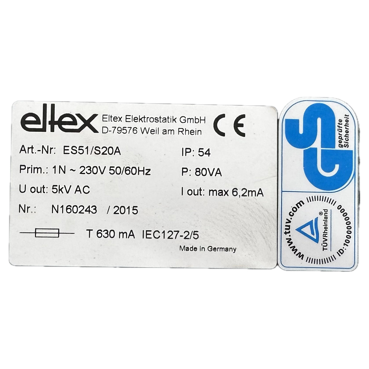 LK4695 Hochspannungsnetzteil Eltex ES51/S20A 5kV_4