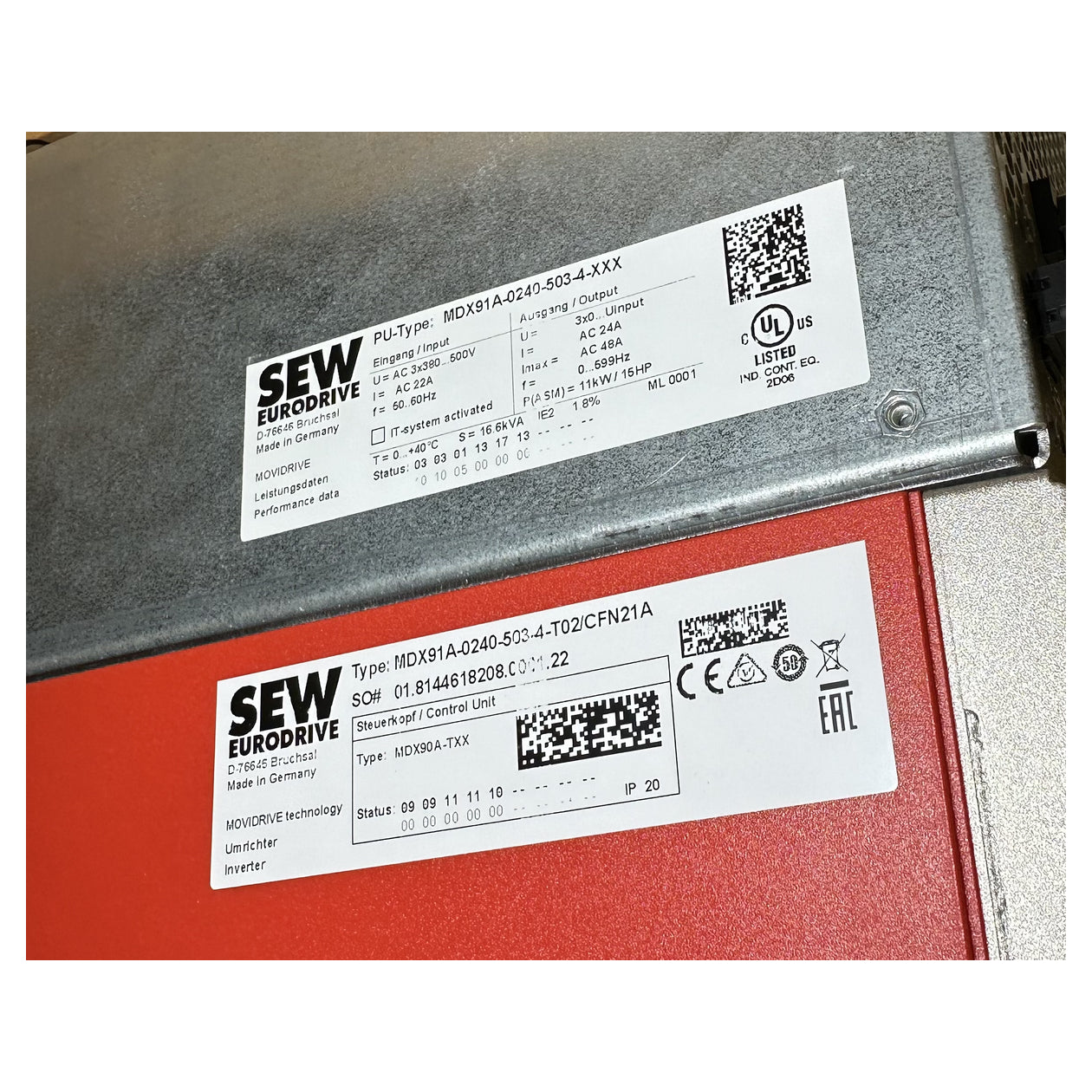 LK4755 Frequenzumrichter SEW MDX91A-0240-503-4-T02/CFN21A 11KW 1.22_9