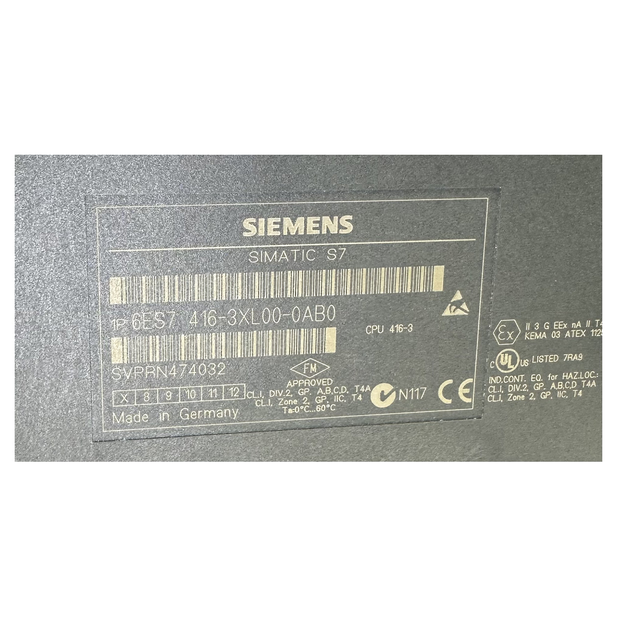 LK4765 CPU 416-3 Siemens 6ES7416-3XL00-0AB0 6ES7 416-3XL00-0AB0 E7_4