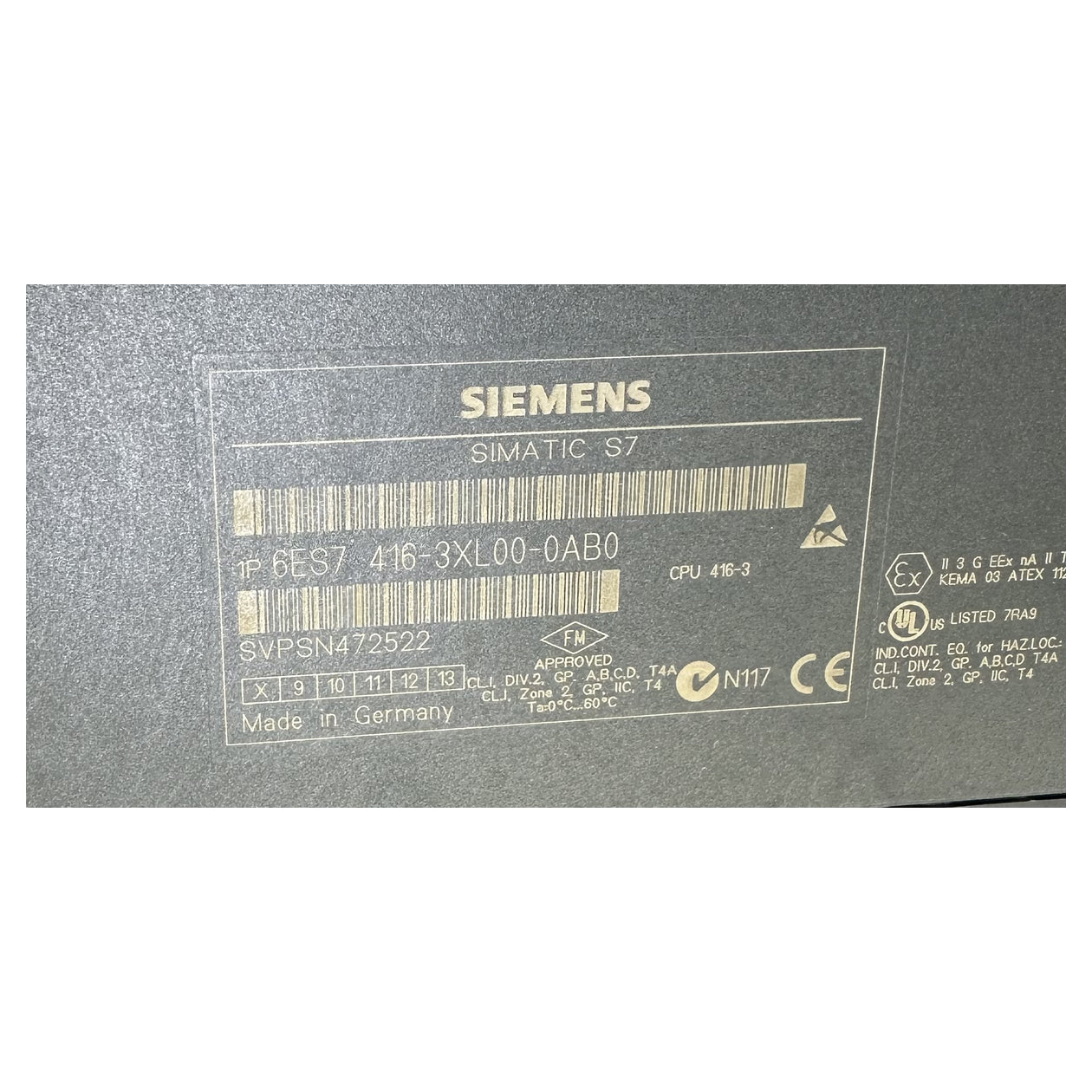 LK4766 CPU 416-3 Siemens 6ES7416-3XL00-0AB0 6ES7 416-3XL00-0AB0 E8_4