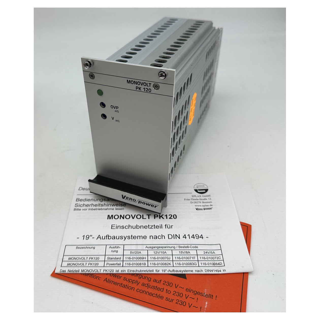 LK4839 Power Supply Vero Monovolt PK120 116-010069H 5V DC 20A_3