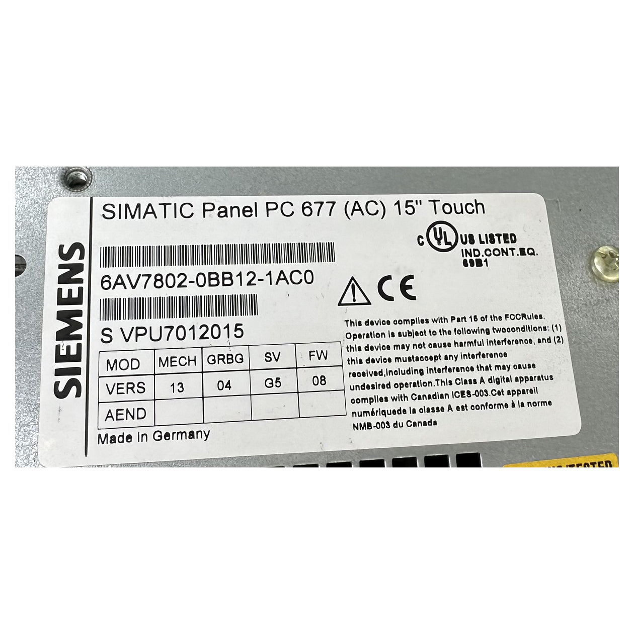LK4933 Touch Panel PC 677 15" Siemens 6AV7802-0BB12-1AC0 A5E00324360 01_9