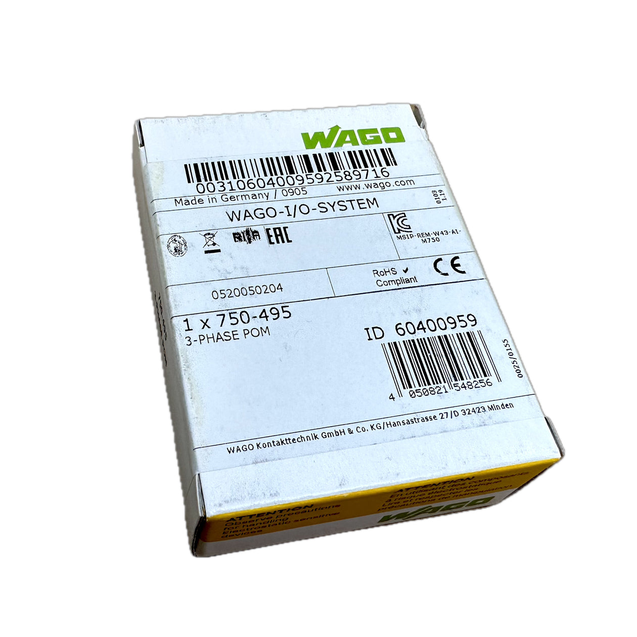 LK4981 3-Phasen-Leistungsmessklemme Wago 750-495 Wandlerstrom max 1A