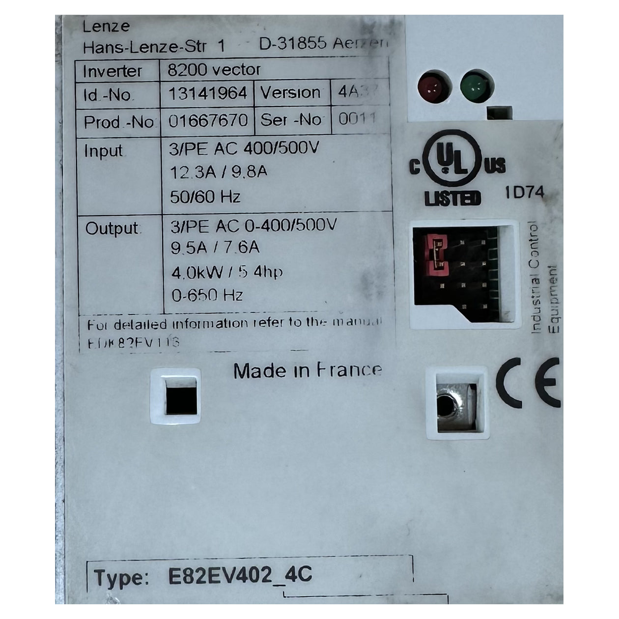 LK4992 Frequenzumrichter Lenze E82EV402_4C 4KW Gehäuseschaden_5
