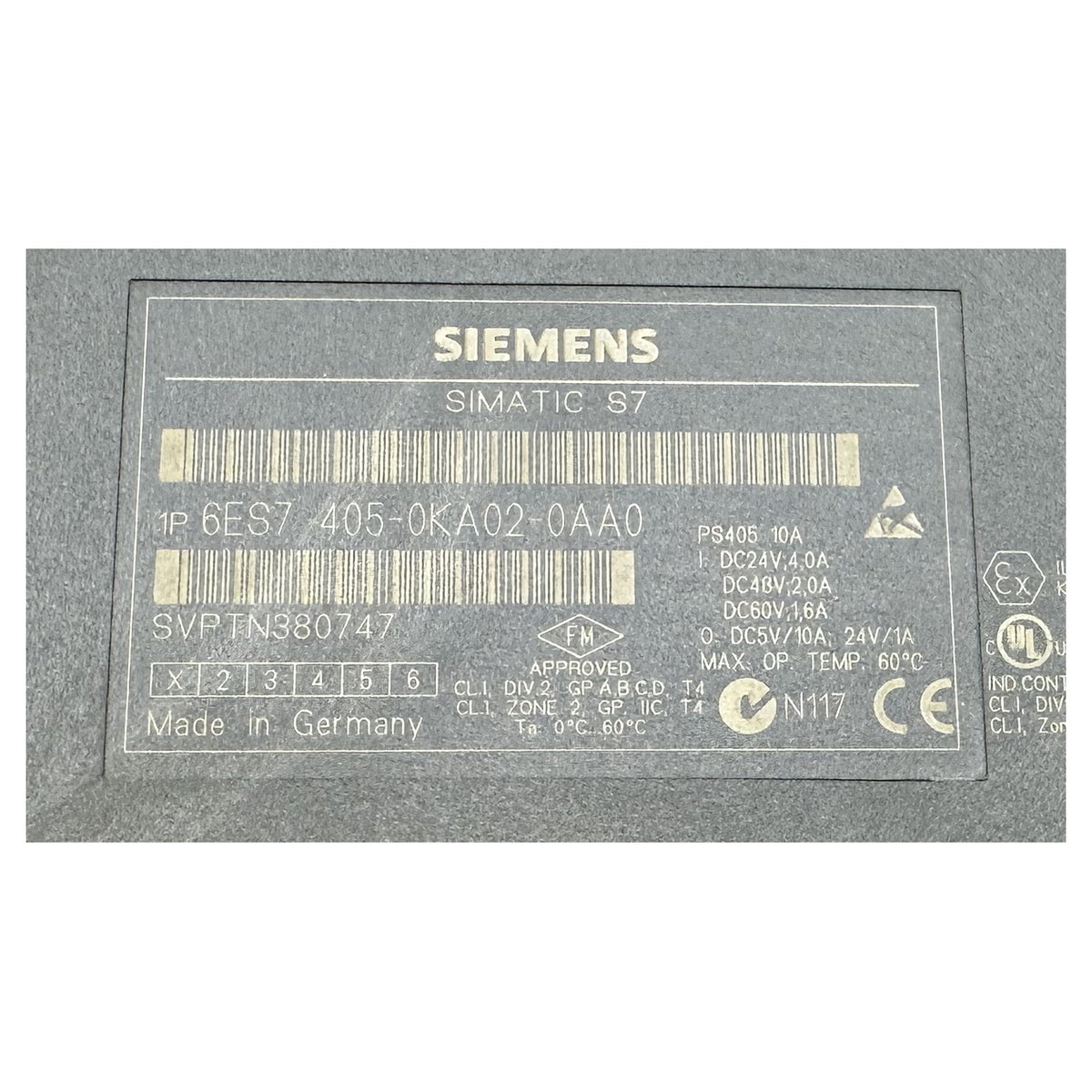 LK4996 Stromversorgung PS405 Siemens 6ES7 405-0KA02-0AA0 6ES7405-0KA02-0AA0 10A_5