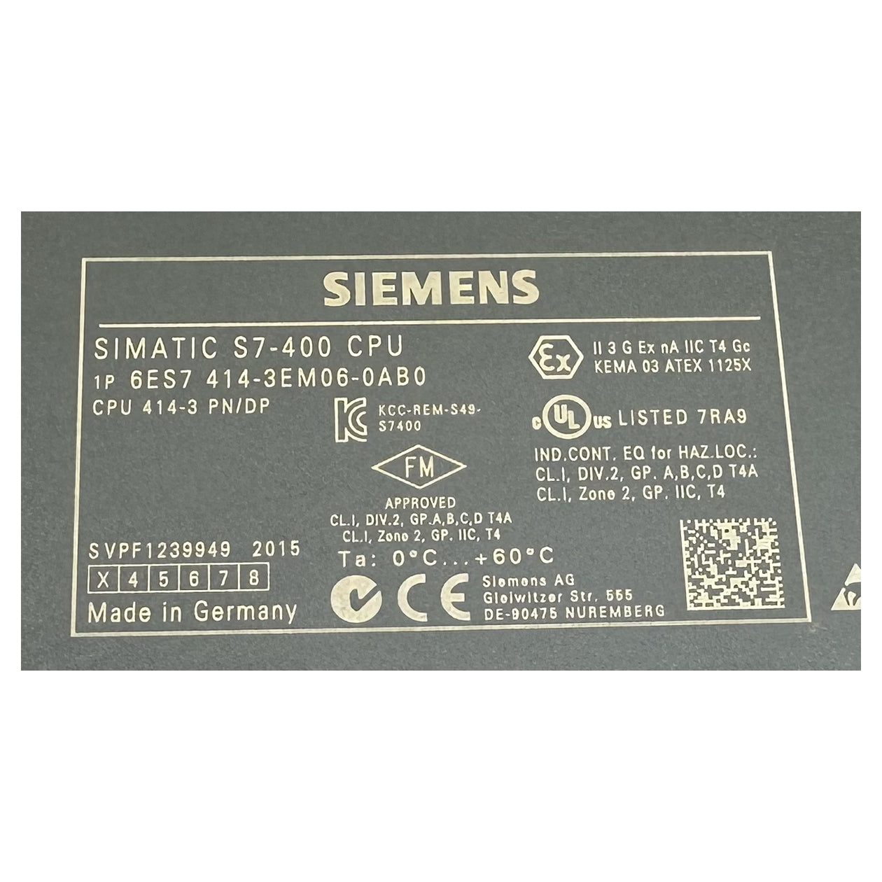 LK5075 CPU 414-3 Siemens 6ES7414-3EM06-0AB0 6ES7 414-3EM06-0AB0 E3_4