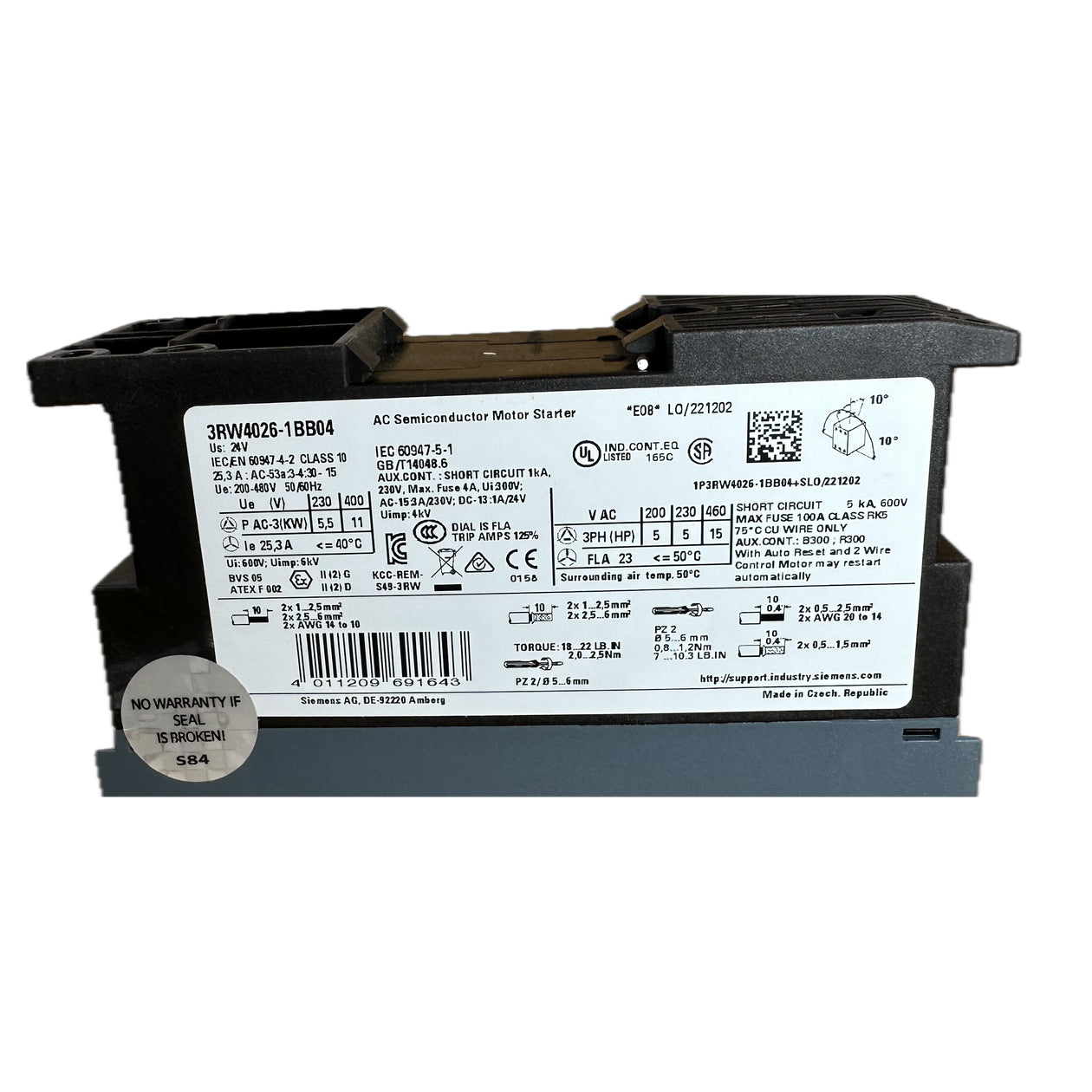LK5171 Sanftanlauf Softstarter Siemens 3RW4026-1BB04 11KW an 400V AC_6