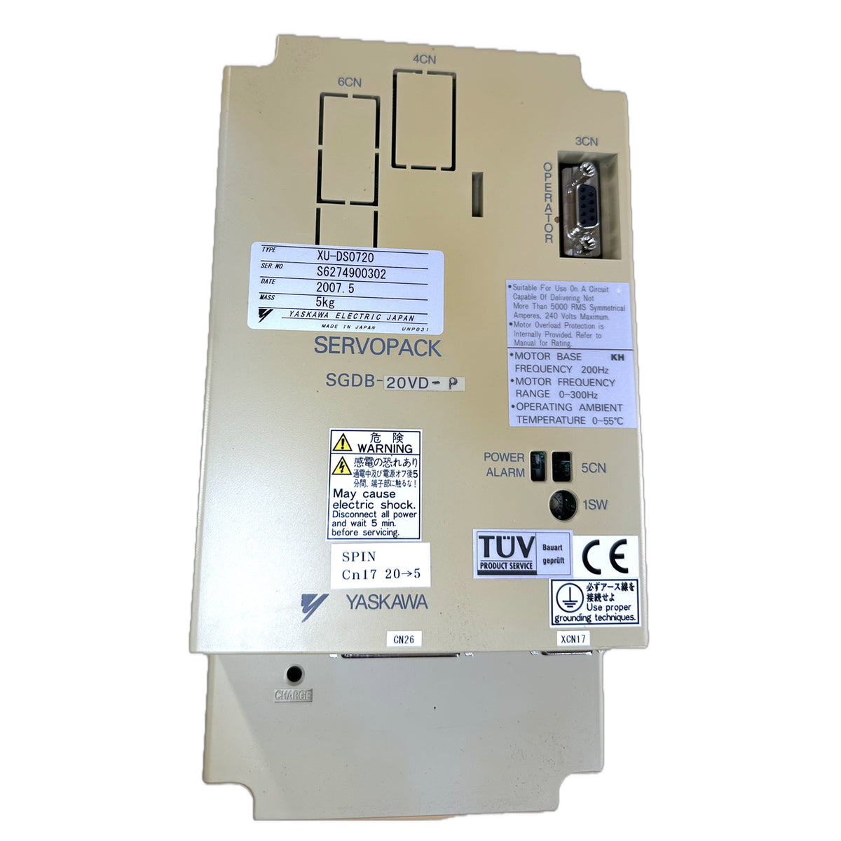 LK5267 servo amplifier Servo Drive Yaskawa SGDB-20VD-P XU-DS0720_4