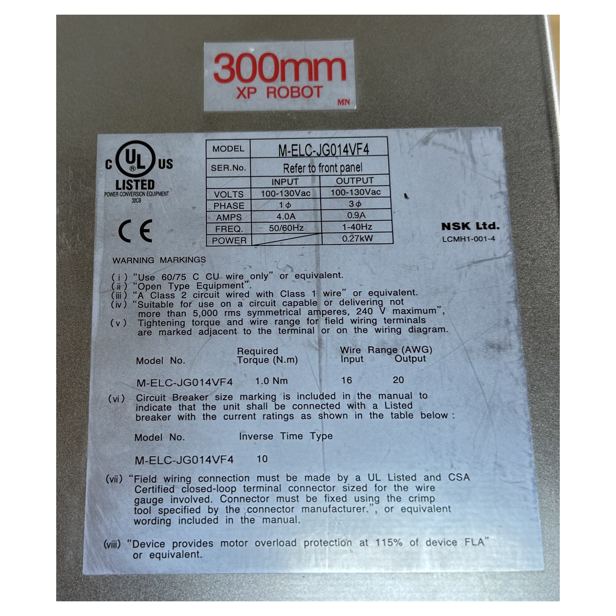 LK5276 robot servo amplifier Servo Drive NSK M-ELC-JG014VF4 0190-28822_3