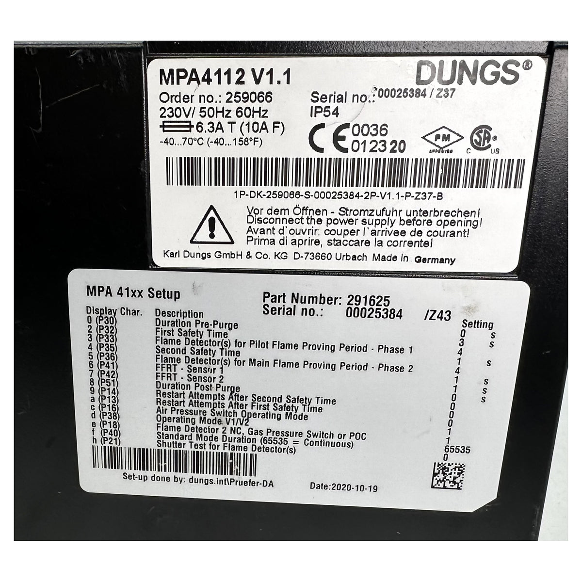 LK5282 Feuerungsautomat Brennersteuergerät Dungs MPA4112 V1.1_5