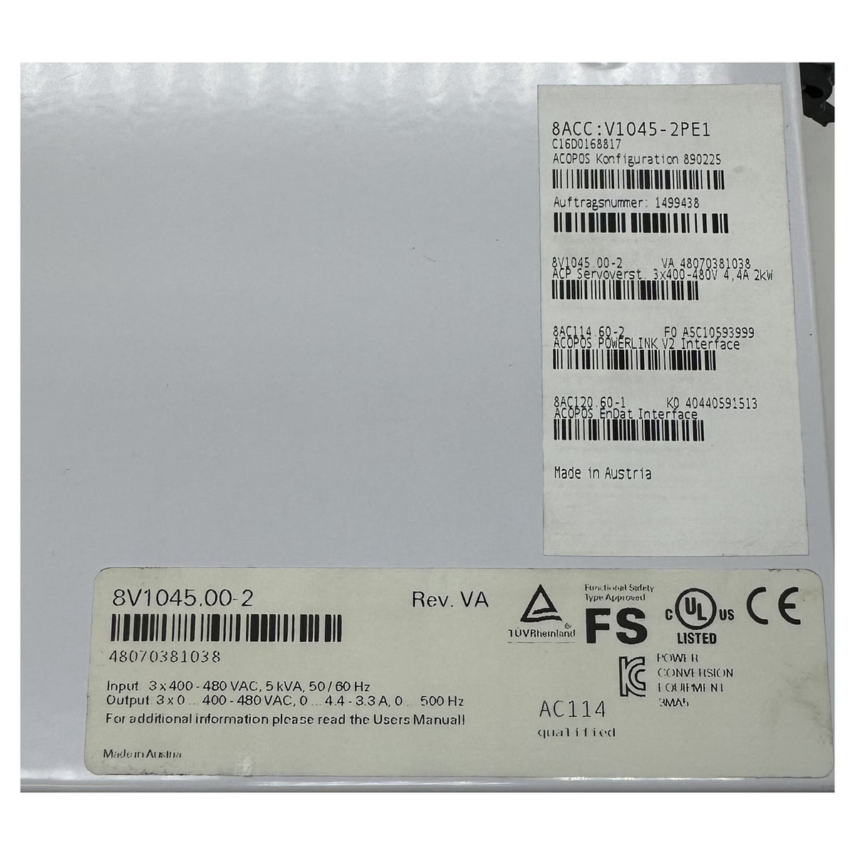 LK5298 Servoregler B&R 8V1045.00-2 Rev VA 8AC114.60-2 8AC120.60-1_4