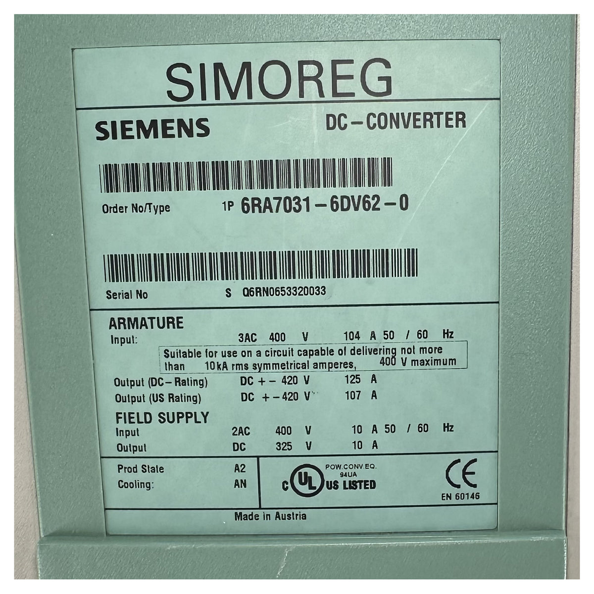 LK5353 power converter Siemens 6RA7031-6DV62-0 C98043-A7001-L1 6SE7090-0XX84-0AH2_8