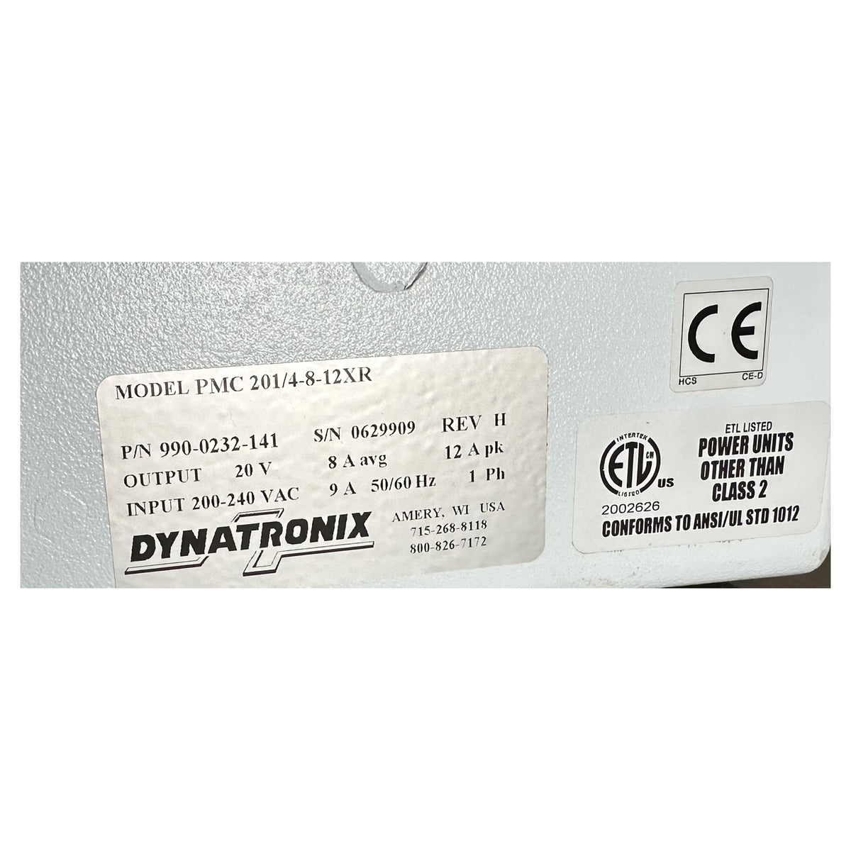 LK5371 Power Pulse Supply Dynatronix PMC201/4-8-12XR 990-0232-141 20VDC_4