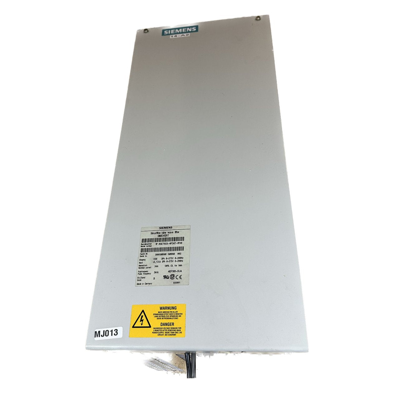 MJ013 line filter sine wave filter Siemens 6SE7023-4FD87-1FH0 34A