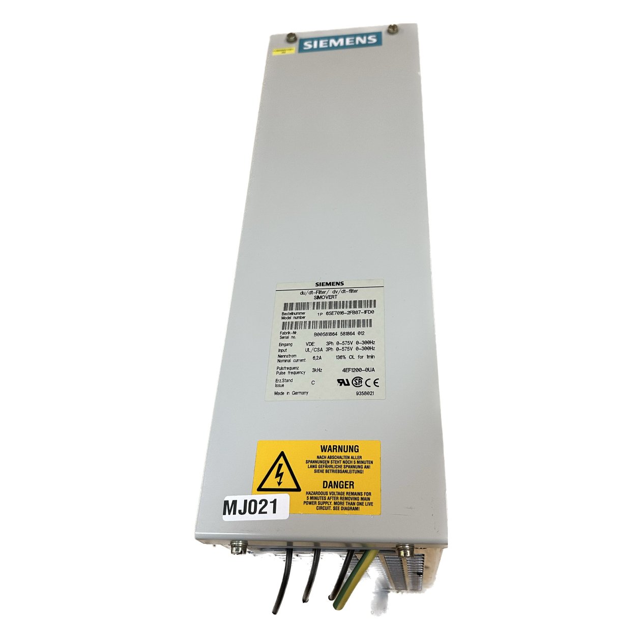 MJ021 du/dt r-Filter Siemens 6SE7016-2FB87-1FD0 6,2A