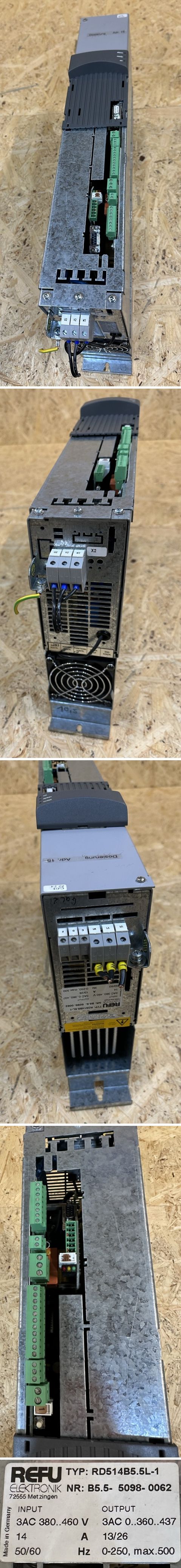 MJ024 Frequenzumrichter Refu RD514B5.5L-1 RD51.1-4B Profibuskarte 13/26A