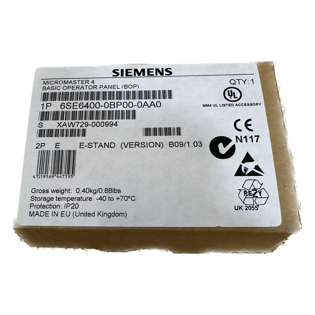 .MJ034 Bedienpanel Operator Panel Siemens 6SE6400-0BP00-0AA0