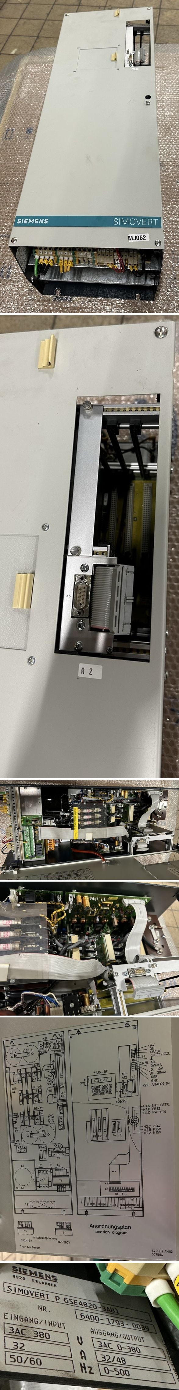 MJ062 Frequenzumrichter Siemens 6SE4820-3AB1 32/48A 3PH 380V AC Ohne Einschübe