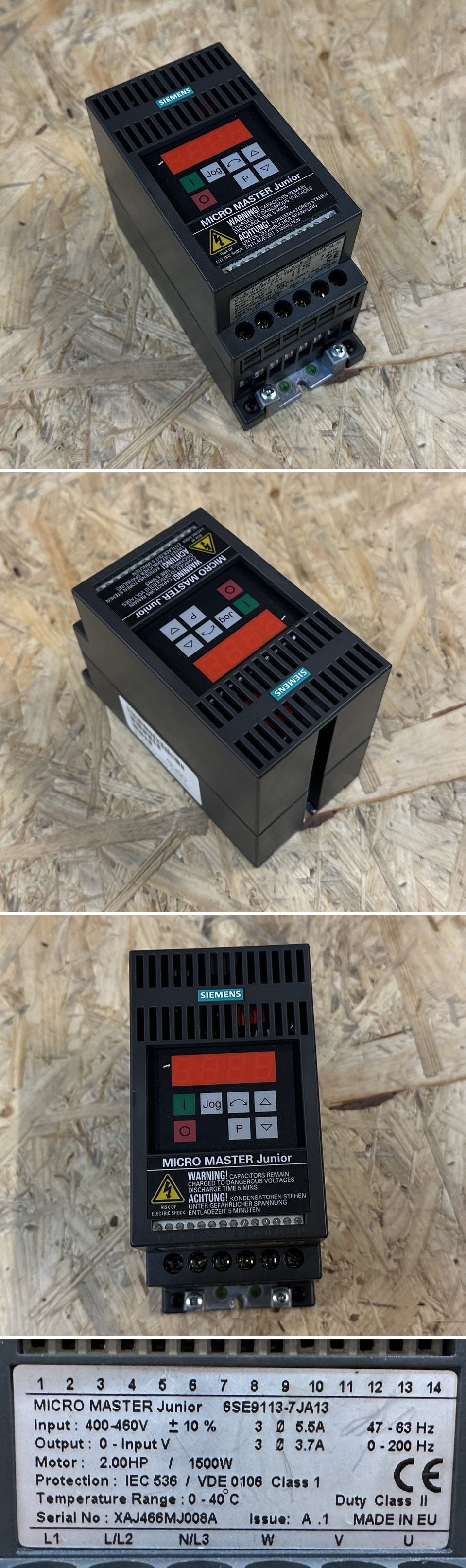 MJ324 Frequenzumrichter Micromaster Siemens 6SE9113-7JA13 1,5kW