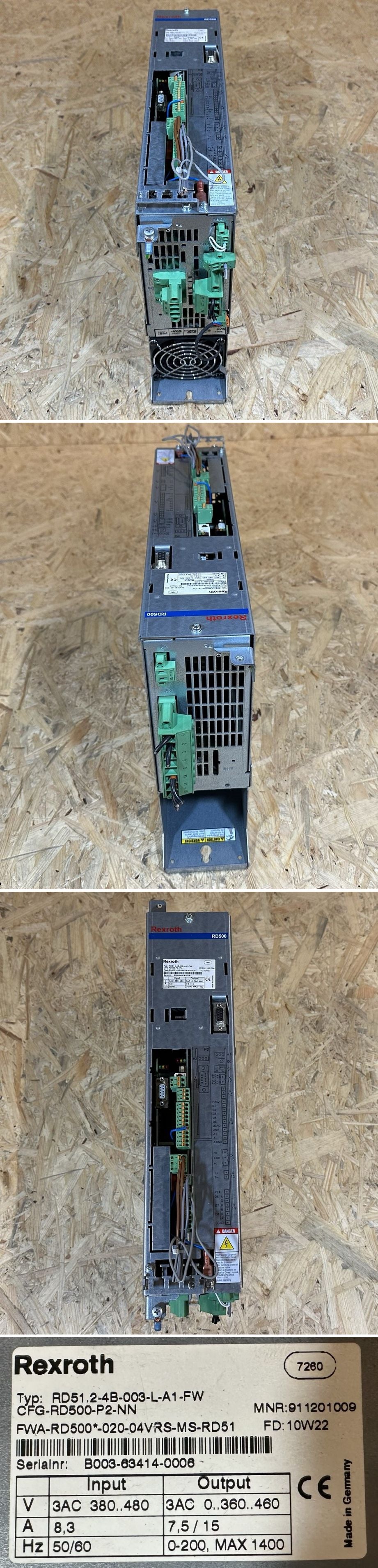 .MJ331 Frequenzumrichter Rexroth RD51.2-4B-003-L-A1-FW 7,5/15A