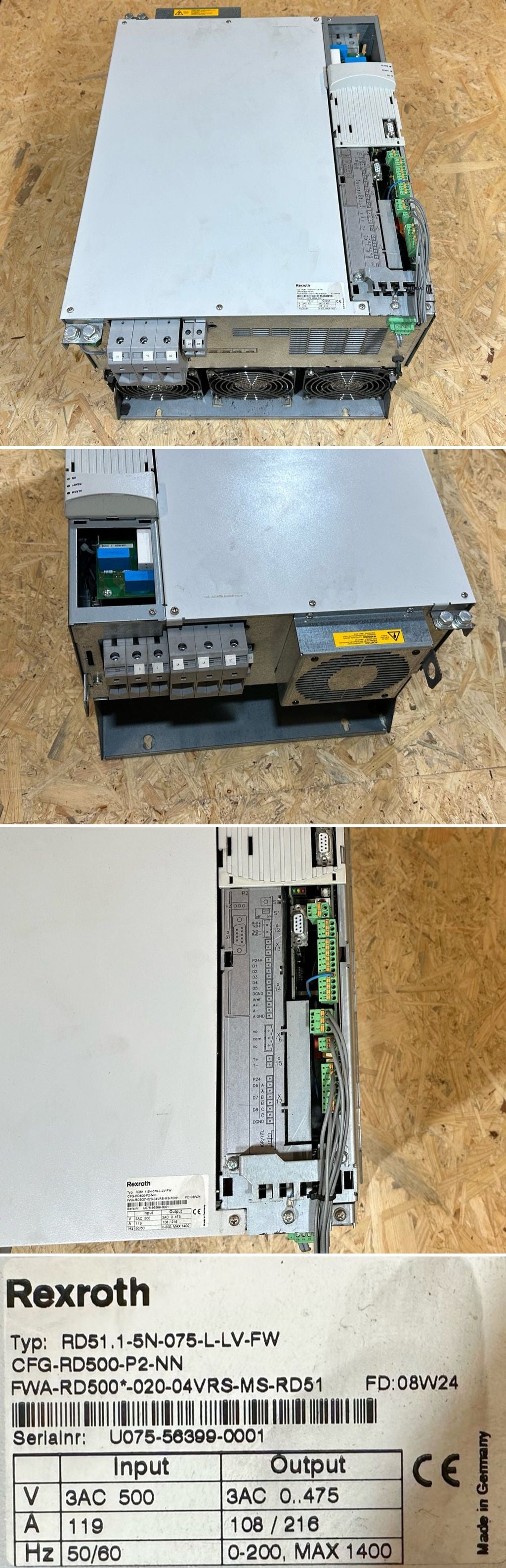 MJ362 Frequenzumrichter Rexroth RD51.1-5N-075-L-LV-FW CFG-RD500-P2-NN