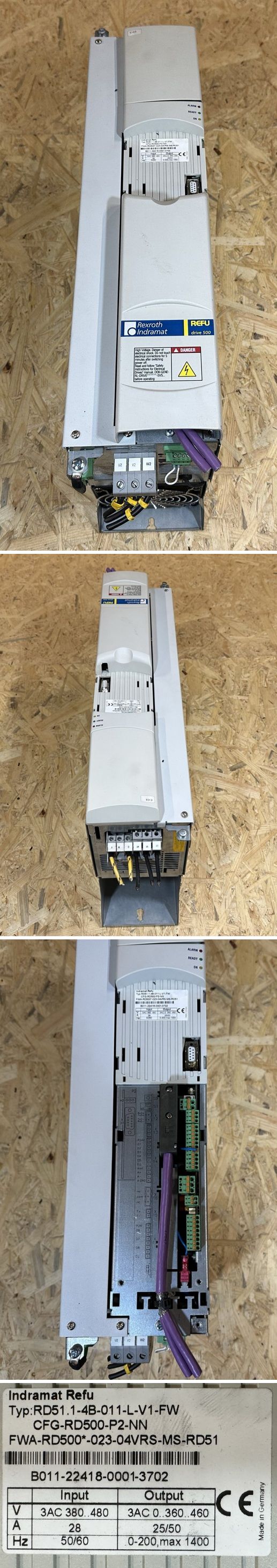 MJ380 Frequenzumrichter Rexroth Indramat RD51.1-4B-011-L-V1-FW CFG.RD500-P2-NN