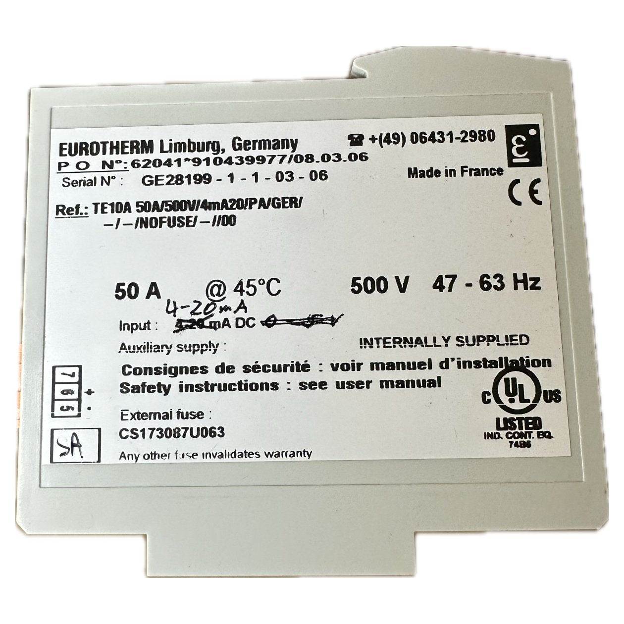 MJ640 Set of 9 pieces Eurotherm TE10A 50A/500V_3