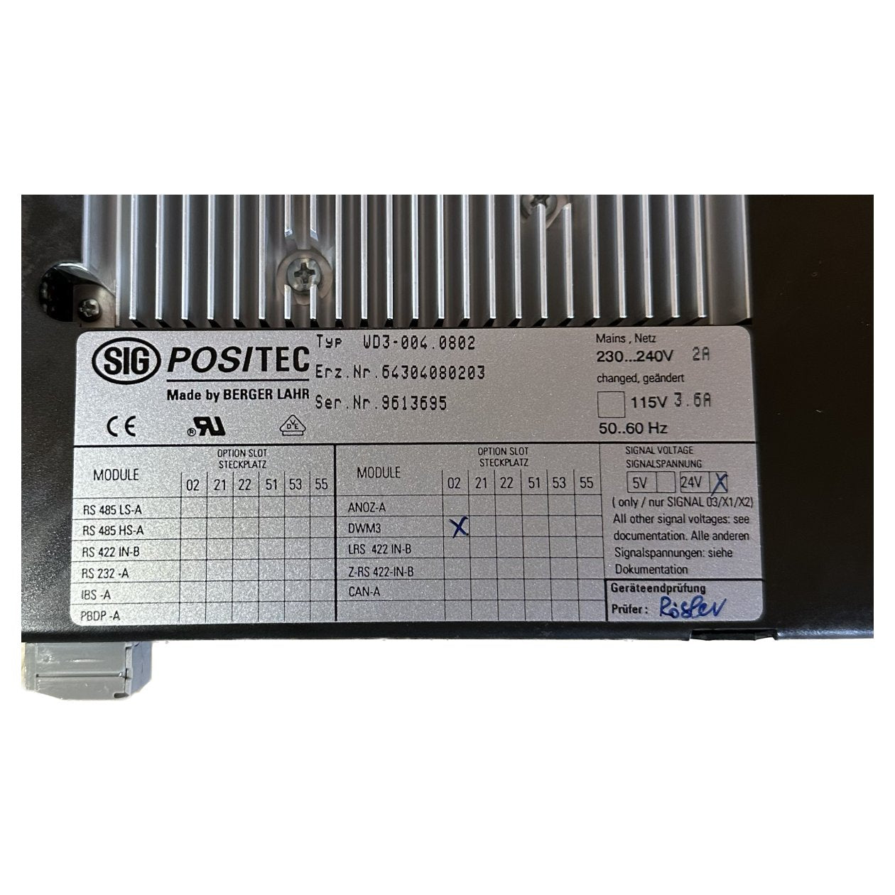 MJ783 MJ783 Servoregler Berger Lahr WD3-004.0082-4