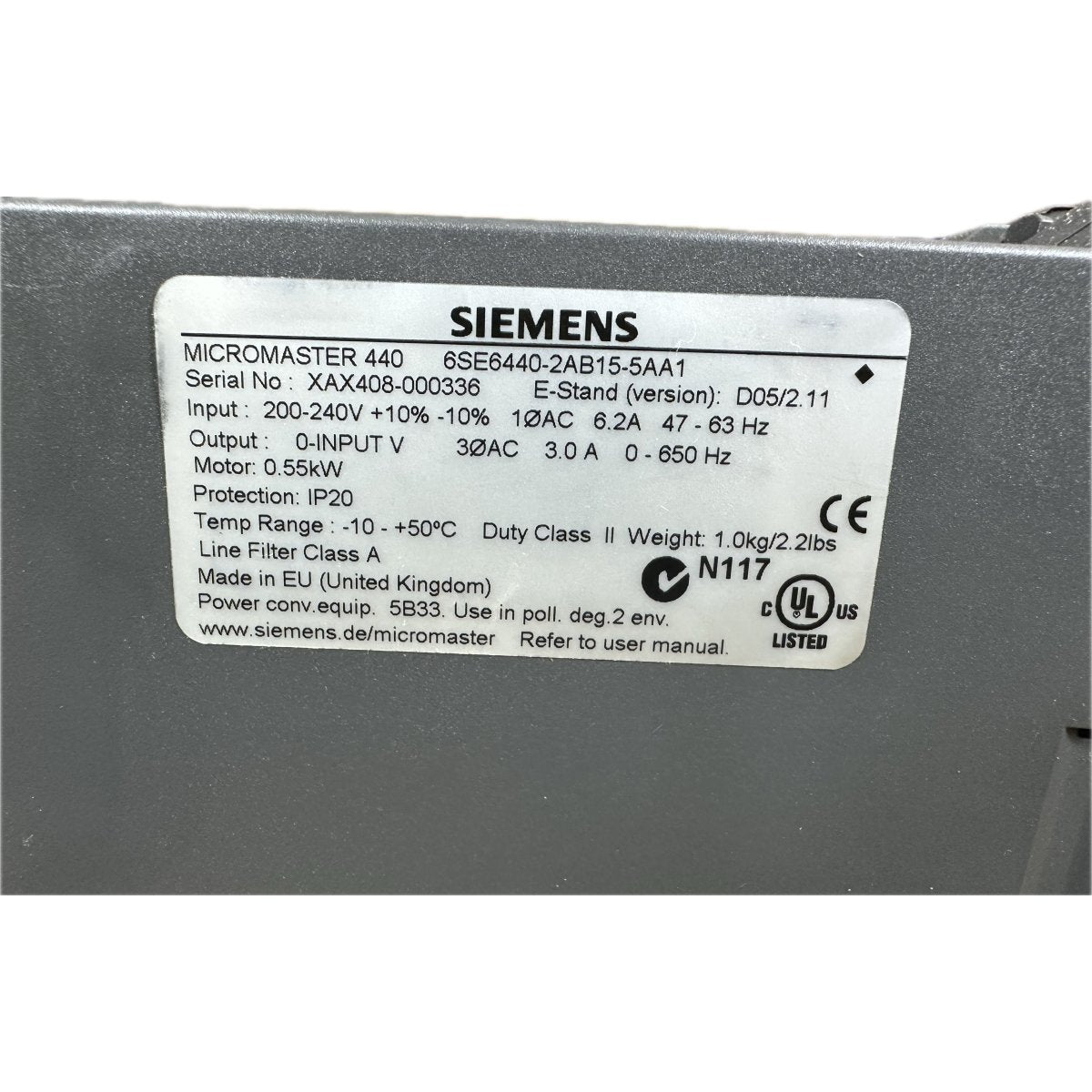 Siemens 6SE6440-2AB15-5AA1-4