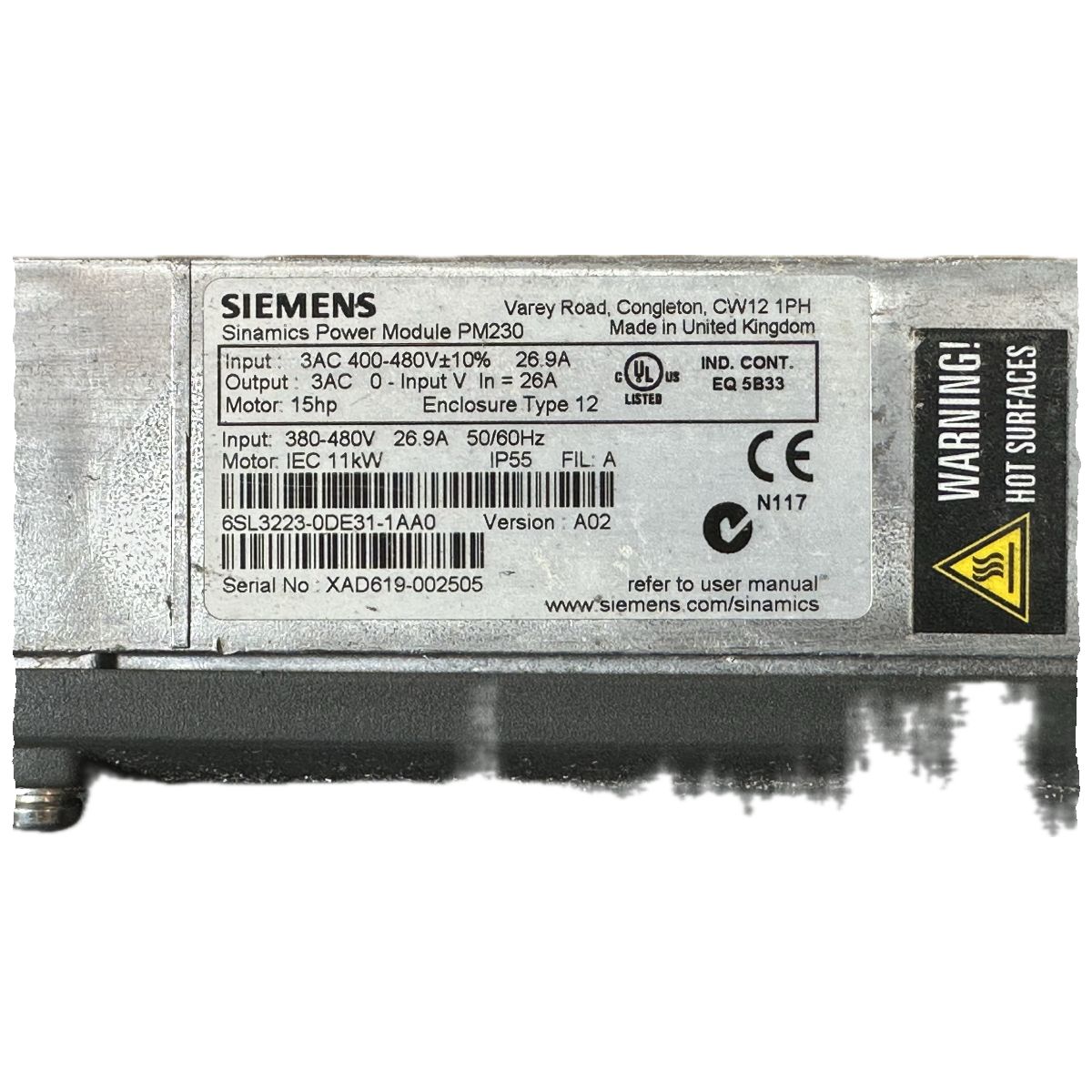 NJ010 Fequenzummrichter Siemens 6SL3223-0DE31-1AA0_4