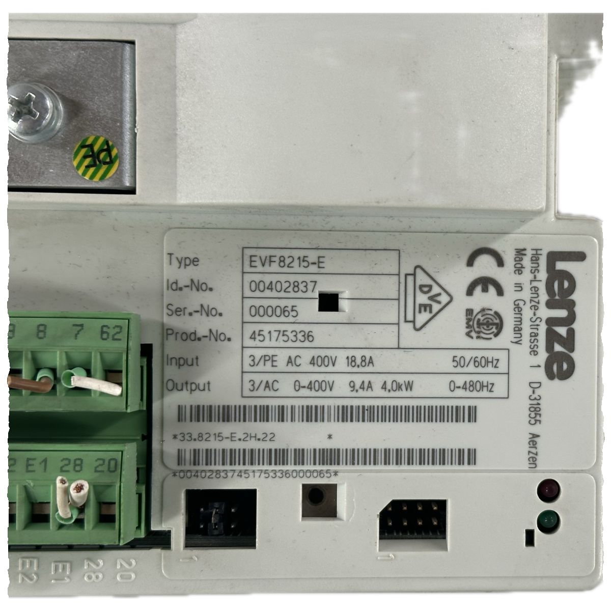 NJ029 Frequenzumrichter Lenze EVF8215-E 33.8215-E.2H.22. 4,0kW_4