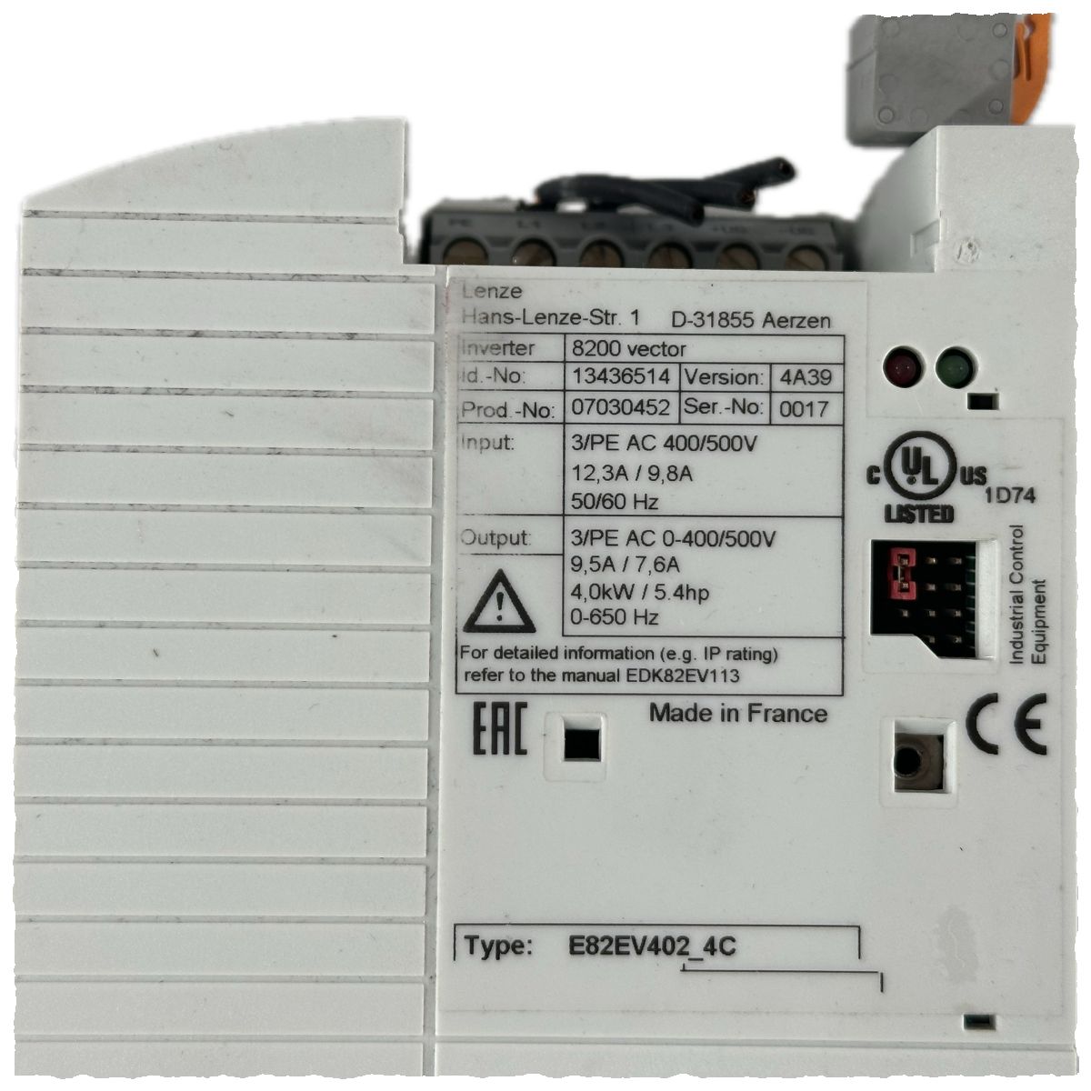 .NJ031 Frequenzumrichter Lenze E82EV402_4C 4,0kW_4