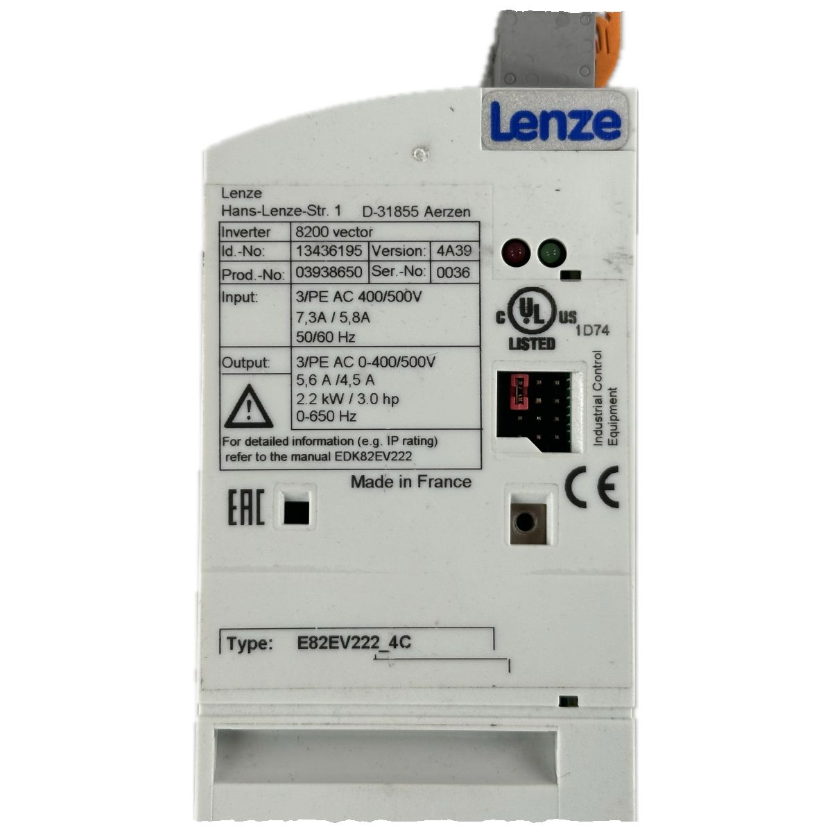 .NJ033 Frequenzumrichter Lenze E82EV222_4C 2,2kW_4