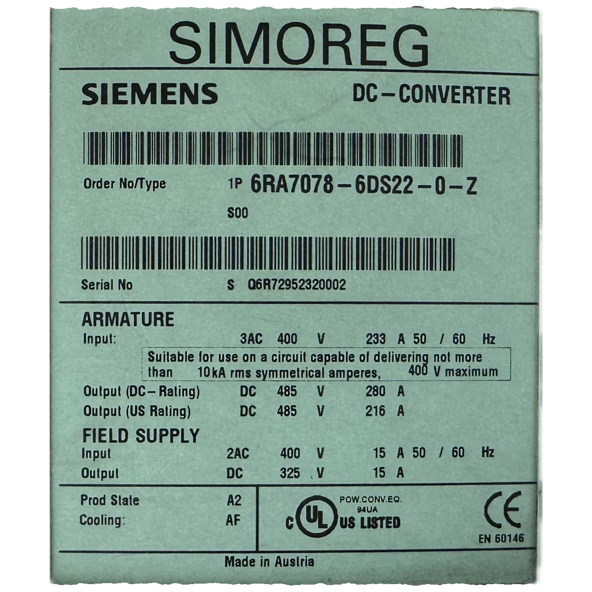 NJ053 Frequenzumrichter Siemens 6RA7078-6DS22-0_4