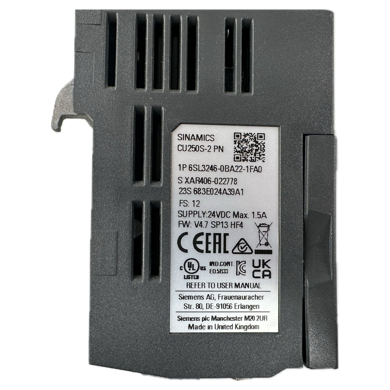 NJ058 Sinamics CU250S-2 PN Siemens 6SL3246-0BA22-1FA0 FS12_4